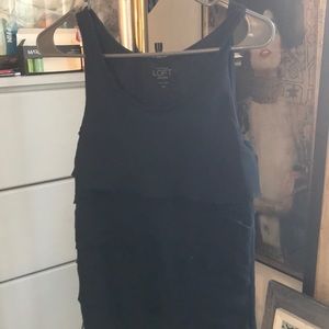 Loft layered and textured black sleeveless shirt